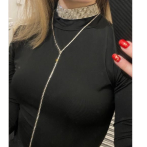 *New* Elegant 14 Inch Long Rhinestone Choker - Picture 6 of 6